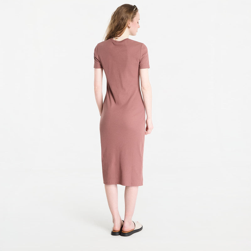 Sukienka Calvin Klein Jeans Ss 2X2 Baby Rib Logo Midi Dress Sierra Brown
