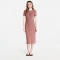 Sukienka Calvin Klein Jeans Ss 2X2 Baby Rib Logo Midi Dress Sierra Brown