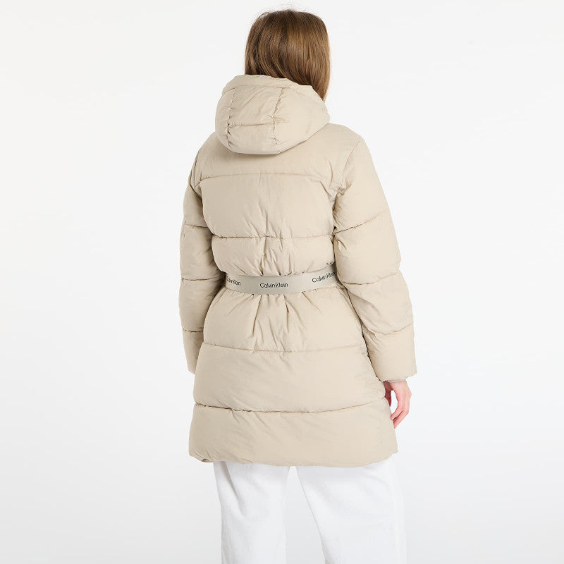 Calvin Klein Jeans Belted Midweight Coat Brown