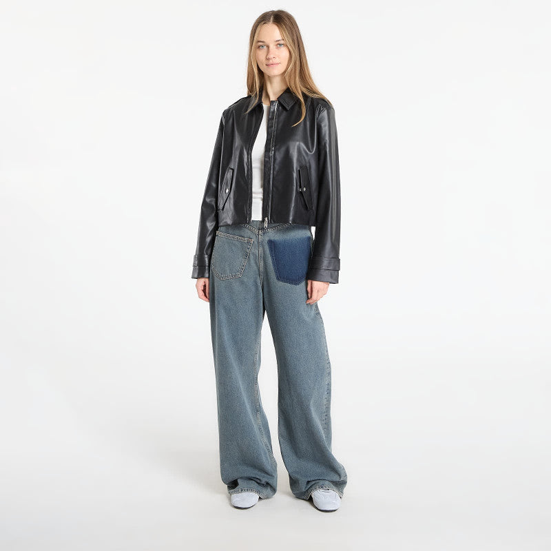 Calvin Klein Jeans Leather Moto Jacket Black