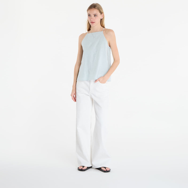 Calvin Klein Jeans Linen Sl Fashion Top Green