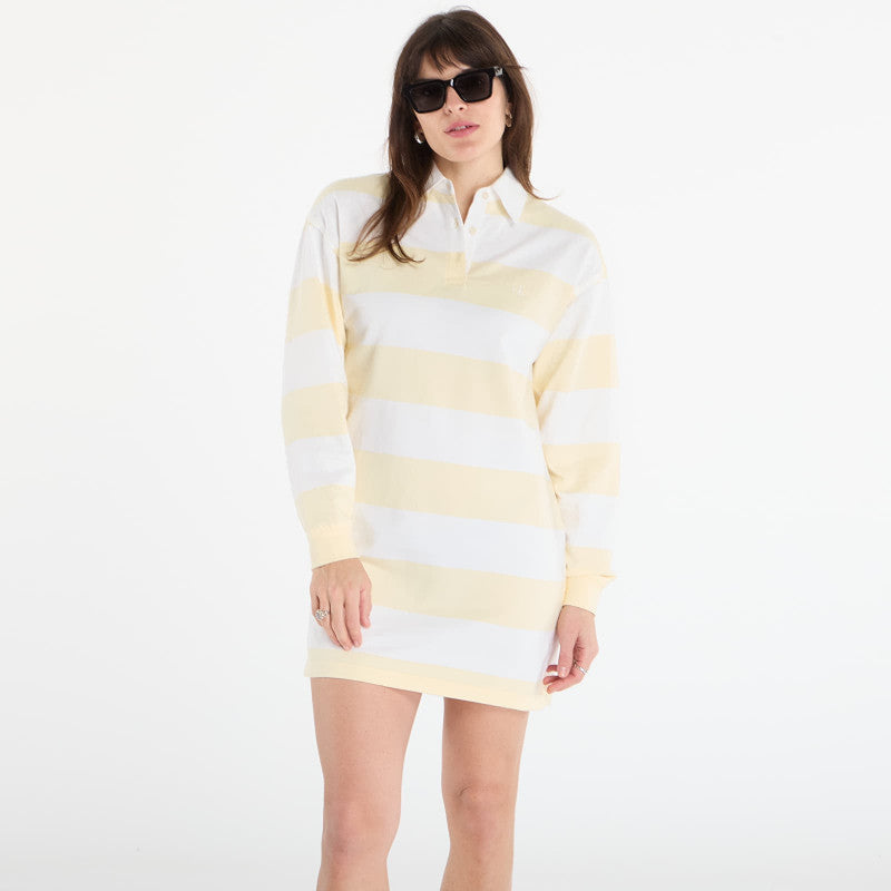 Sukienka Calvin Klein Jeans Ls Varsity Stripe Mini Polo Snow White Stripe