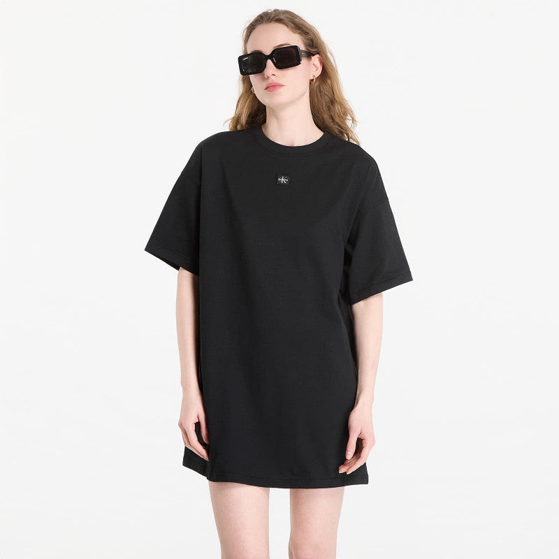 Sukienka Calvin Klein Jeans Ss Woven Label Oversized Tee Dress Black