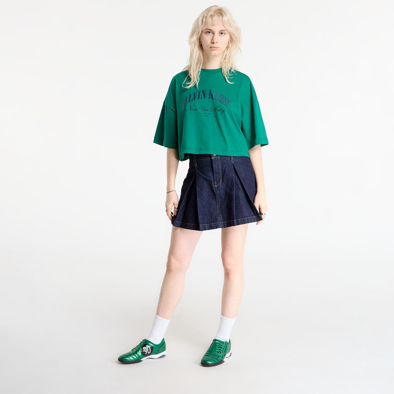 Calvin Klein Jeans Ss Cropped Boxy Heri Tee Green