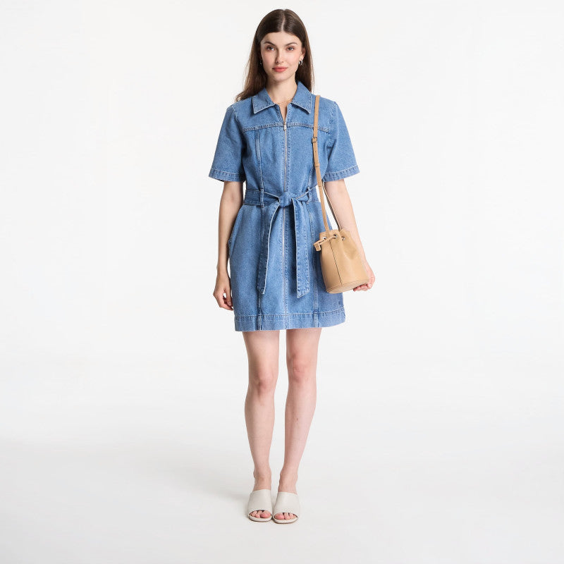Sukienka Calvin Klein Jeans Belted Shirt Dress Radio Blues