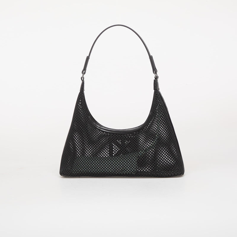 Calvin Klein Emblem Mesh Shoulder Bag Black