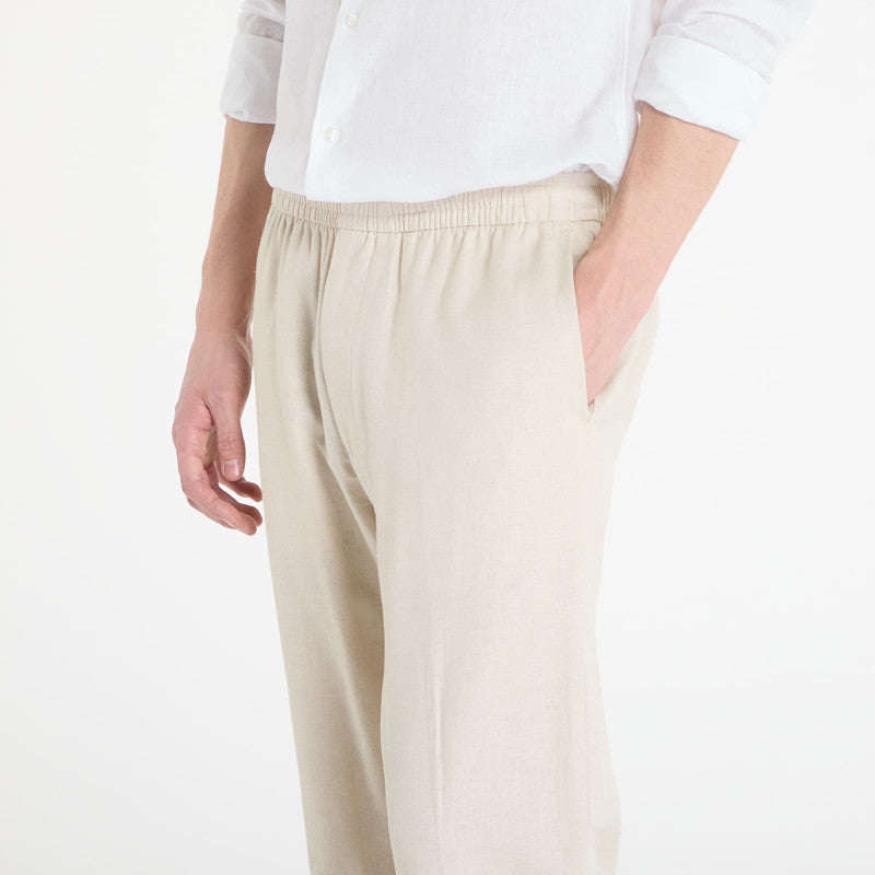 Calvin Klein Straight Linen Pull On Pant Oatmeal Melange