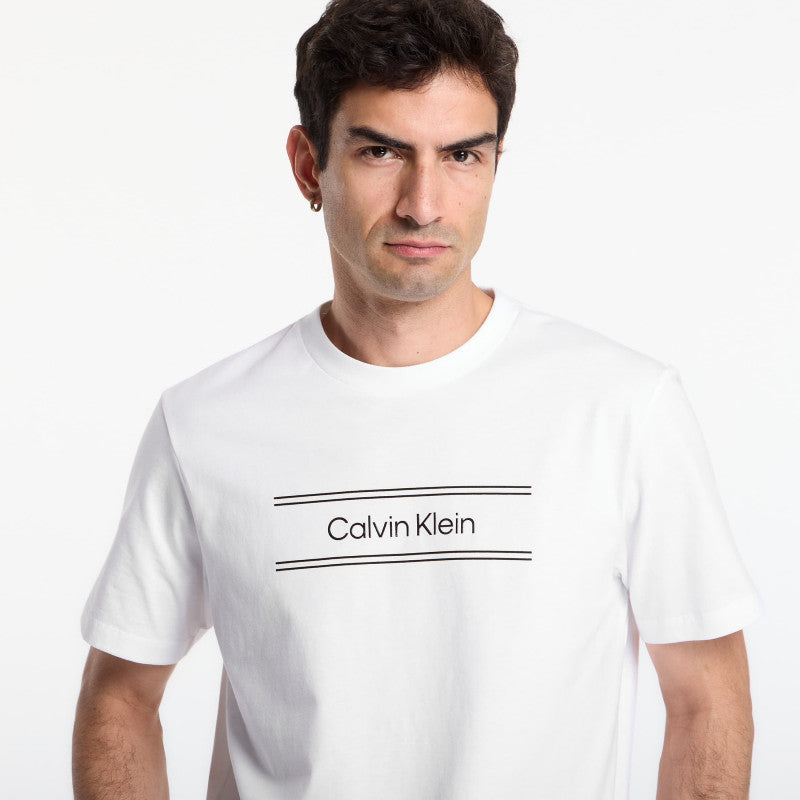 Calvin Klein Ss 20S Eu Spw Standard Graphic Tee Bright White