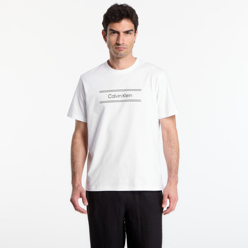 Calvin Klein Ss 20S Eu Spw Standard Graphic Tee Bright White