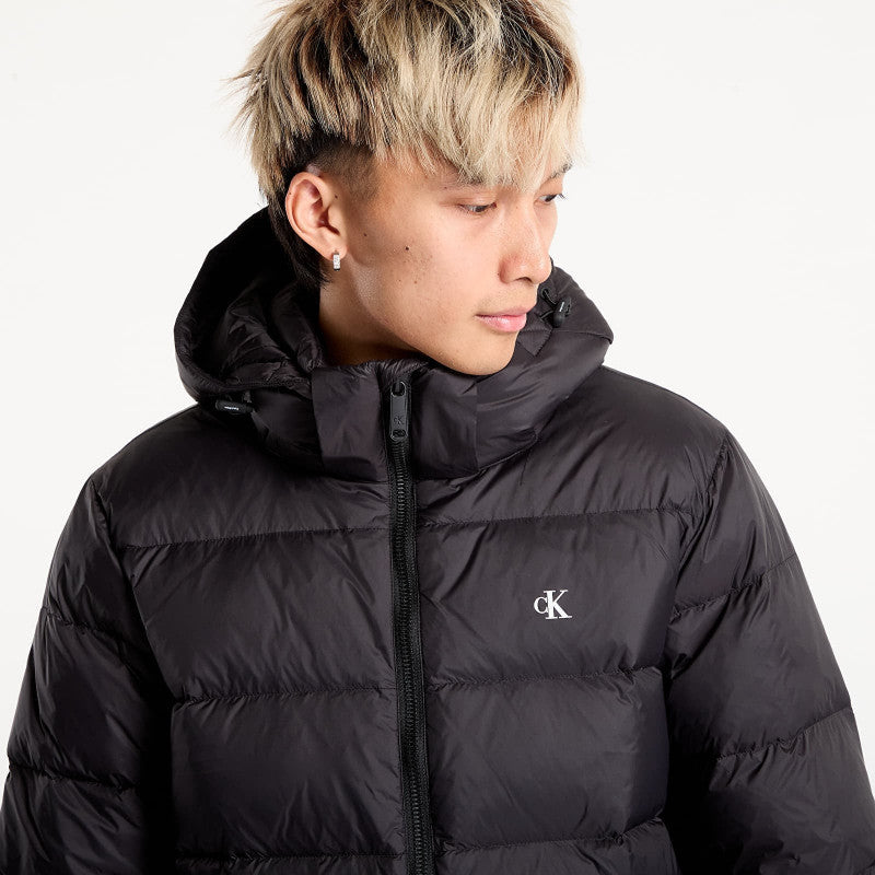 puchowa Calvin Klein Jeans Ls Nylon Zip Off Hooded Jacket Black