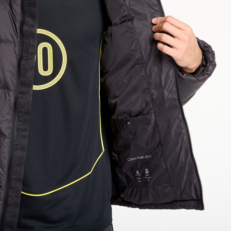 puchowa Calvin Klein Jeans Ls Nylon Zip Off Hooded Jacket Black