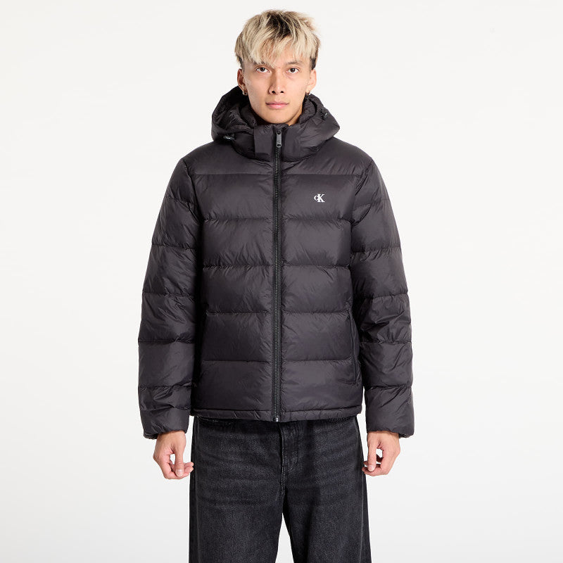 puchowa Calvin Klein Jeans Ls Nylon Zip Off Hooded Jacket Black