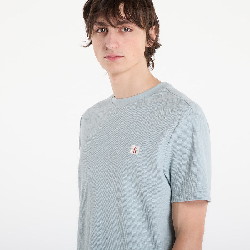 Calvin Klein Jeans Ss Waffle Badge Crew Tee Gray