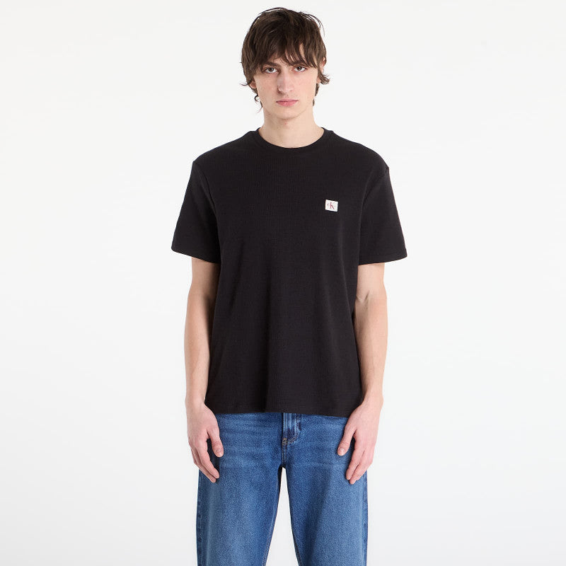 Calvin Klein Jeans Ss Waffle Badge Crew Tee Black
