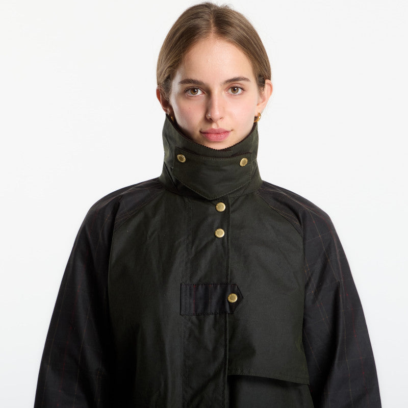 Barbour Checked Kirklees Wax Jacket Fern/ Classic/ Shadow Classic