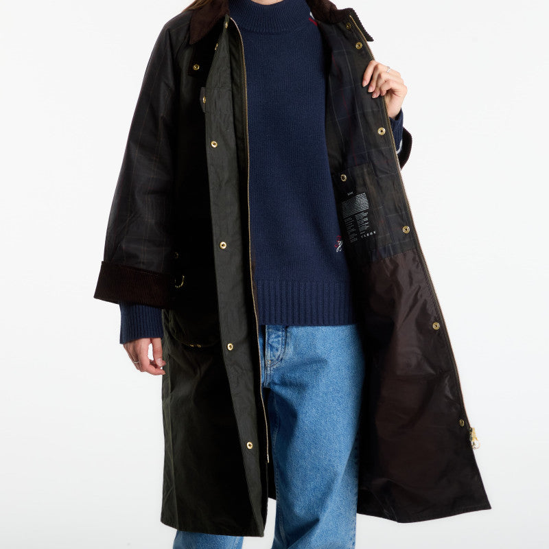 Barbour Checked Kirklees Wax Jacket Fern/ Classic/ Shadow Classic