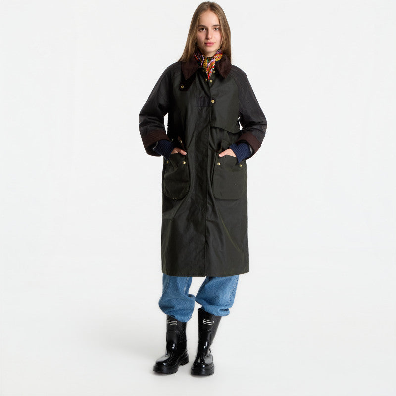 Barbour Checked Kirklees Wax Jacket Fern/ Classic/ Shadow Classic