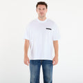 AllSaints Redact Oversized Embroidered Logo T-Shirt Ashen White