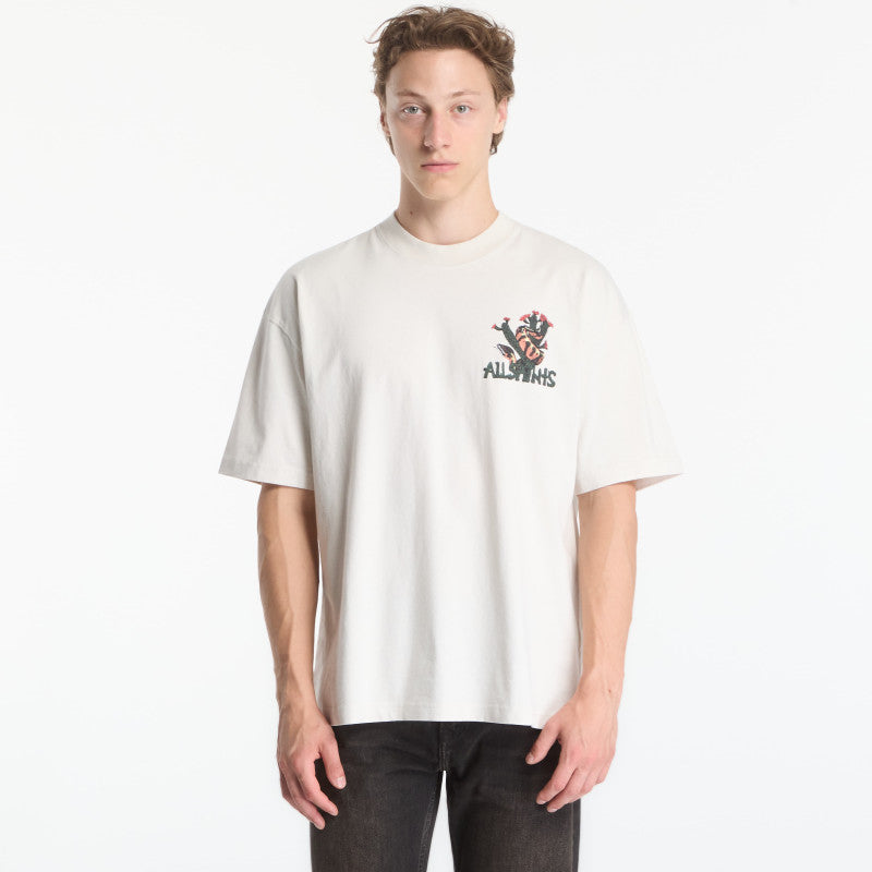 AllSaints Cacti Ss Crew Graphic T-Shirt Dusk White