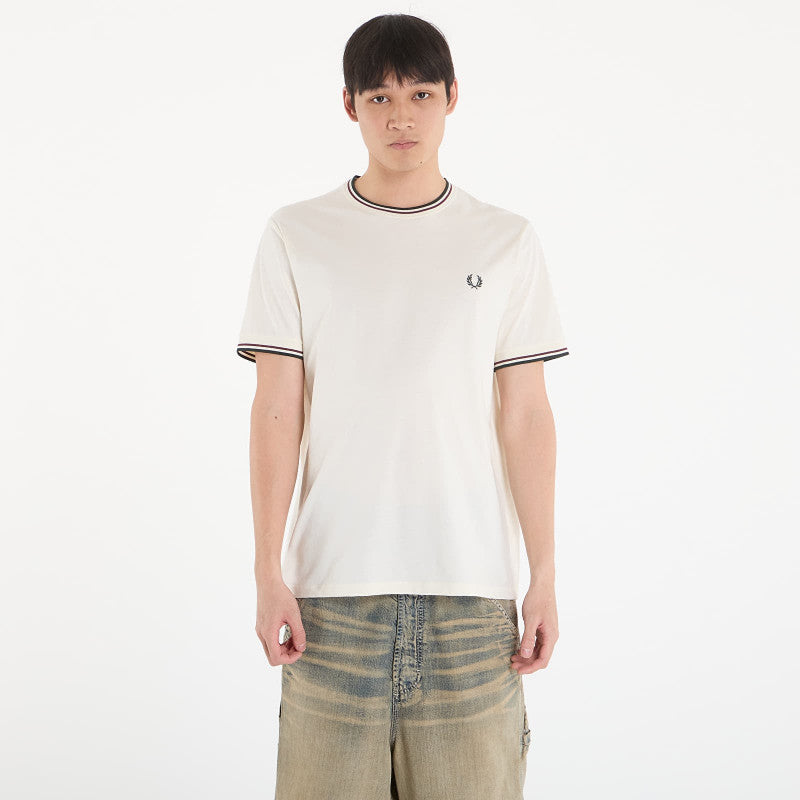 FRED PERRY Twin Tipped T-Shirt Ecr/ Oxbld/ Grsrts