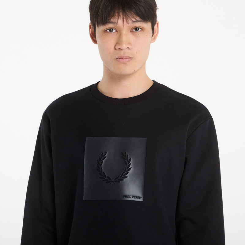 FRED PERRY Box Graphic Sweatshirt Black/ Anchorgrey