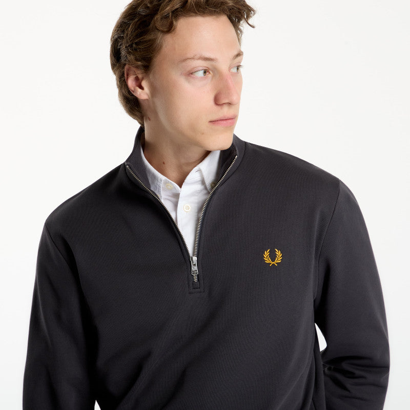 FRED PERRY Half Zip Sweatshirt Gray