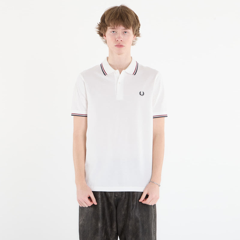 FRED PERRY Twin Tipped Fred Perry Shirt Snwht/ Bred/ Nvy