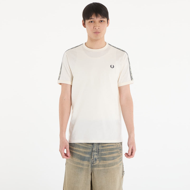 FRED PERRY Contrast Tape Ringer T-Shirt Ecru/ Navy