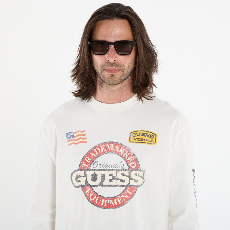 Guess Originals Cn Ls Int Race Tee White