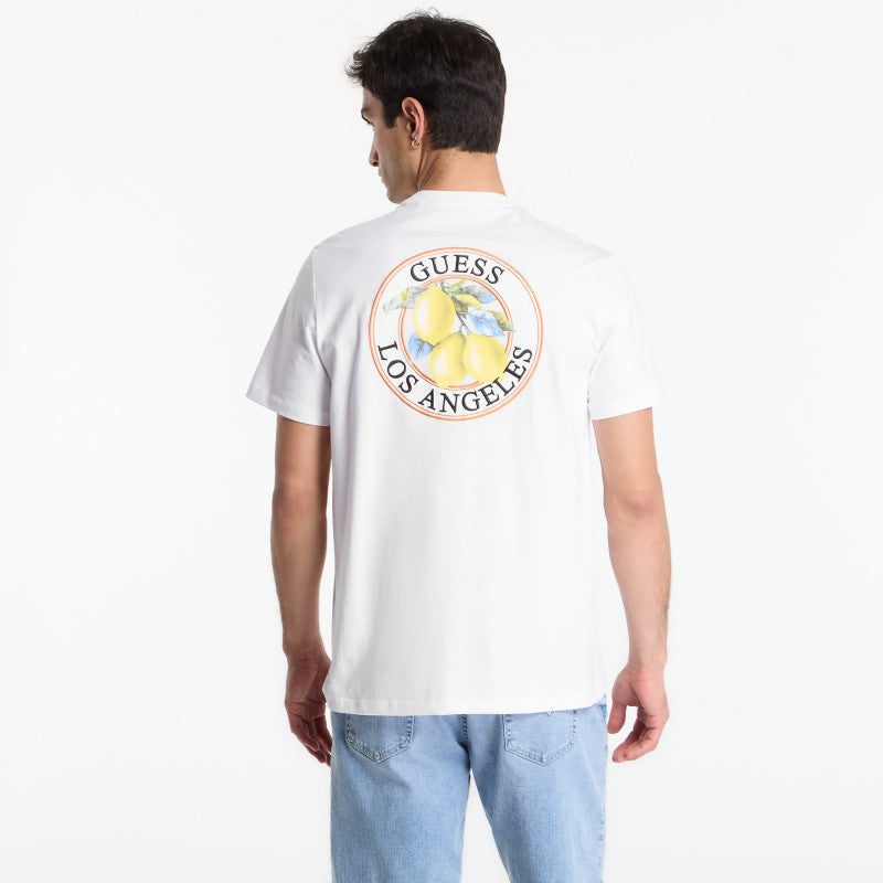 GUESS Cn Ss Lemon Circle Tee Pure White