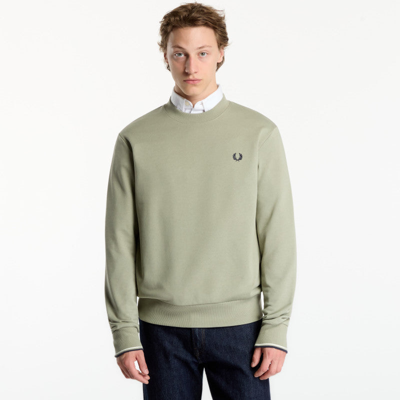 FRED PERRY Crew Neck Sweatshirt Seagrass