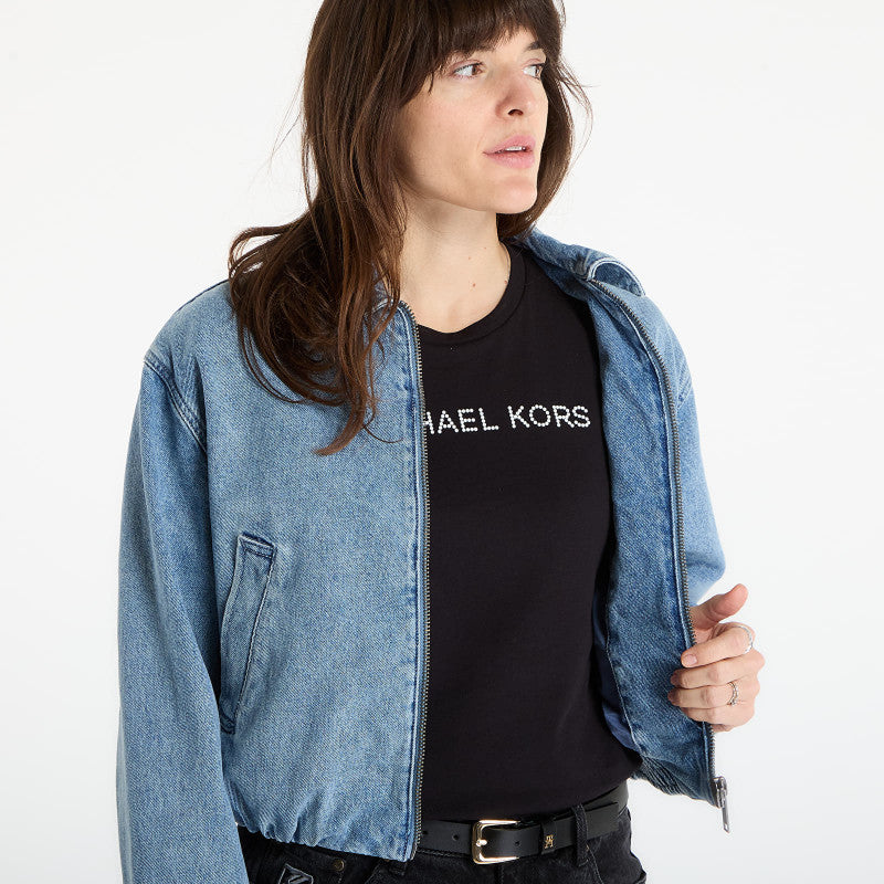 Michael Kors Denim Bomber Jacket Horizon Wash