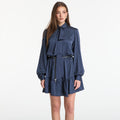 Sukienka Michael Kors Dot Ls Mini Dress Midnight Blue