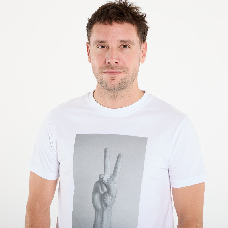 Urban Classics Peace Sign Tee White