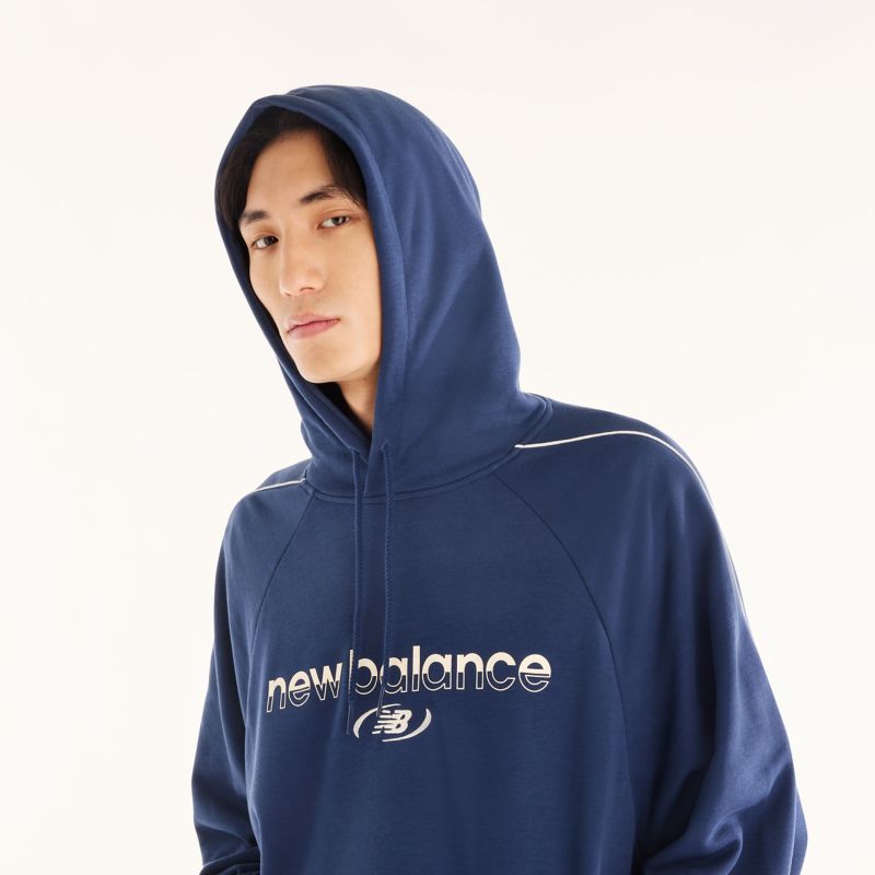New Balance Trackside French Terry Hoodie Nb Navy
