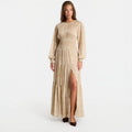 Sukienka Michael Kors Ls Smock Maxi Dress Khaki
