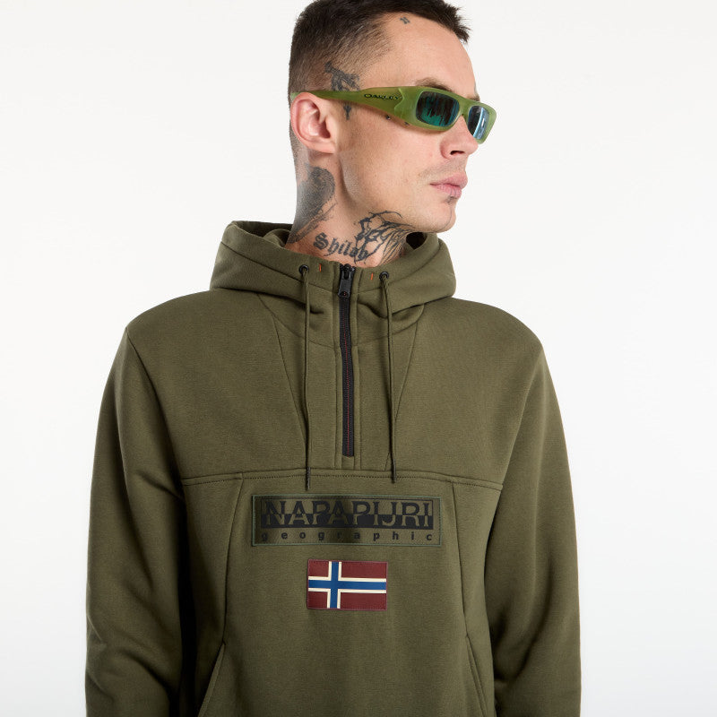 Napapijri Burgee Half-Zip Hoodie 2.0 Olive Night