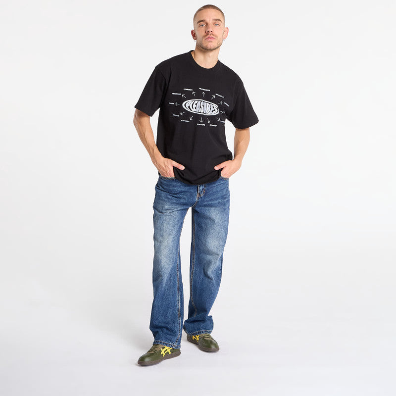 PLEASURES Overview Logo T-Shirt Black