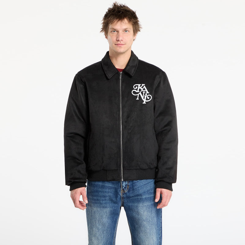 Karl Kani Legacy Faux Suede Bowling Jacket Black