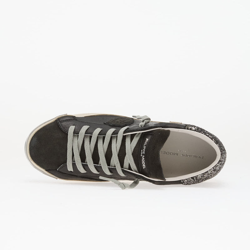 Philippe Model Prsx Low Woman Veau Glitter Mixage/ Noir