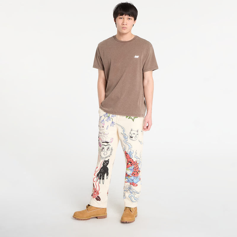 RIPNDIP Castanza Short Sleeve Tee Brown Vintage Wash