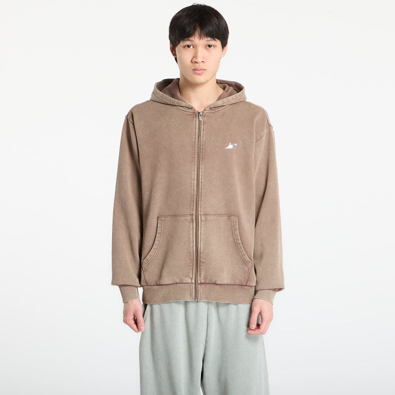 RIPNDIP Castanza Zip Up Hoodie Brown Vintage Wash