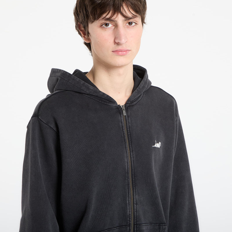 RIPNDIP Castanza Zip Up Hoodie Black Vintage Wash