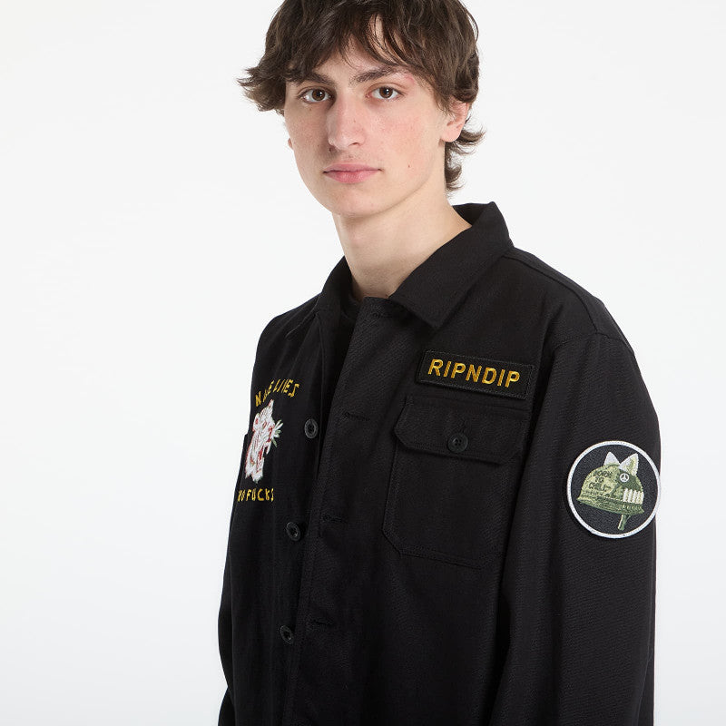 RIPNDIP Nine Militarty Shirt Jacket Black