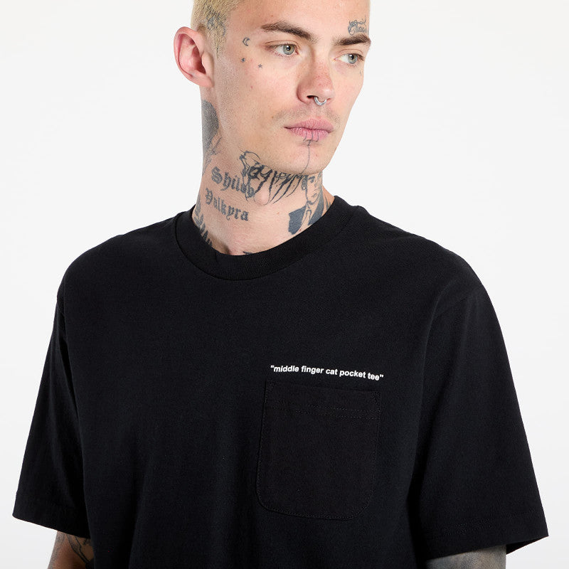 RIPNDIP Middle Finger Cat Pocket Tee Black