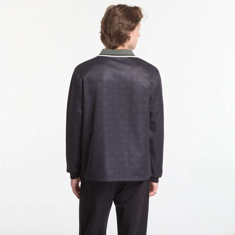 Fred Perry Meyba Printed Ls Polo Shirt Black