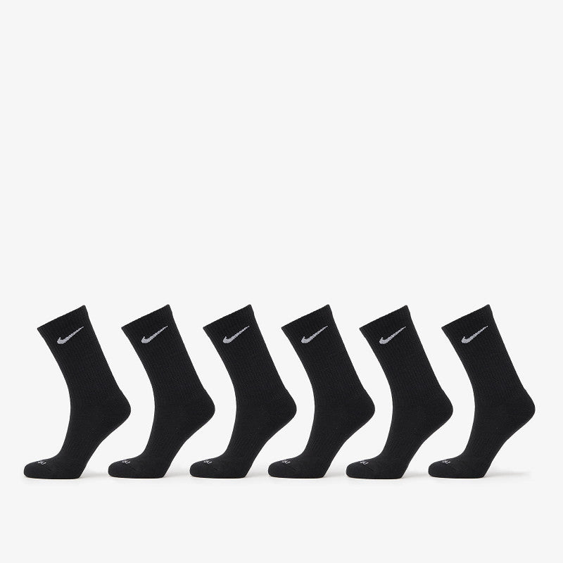 Nike Everyday Plus Cushioned Training Crew Socks (6 Pairs) Black/ White