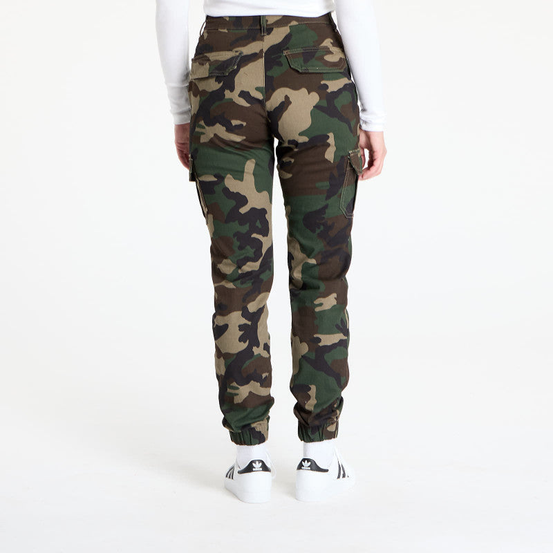 Urban Classics Ladies High Waist Camo Cargo Pants Camo Green