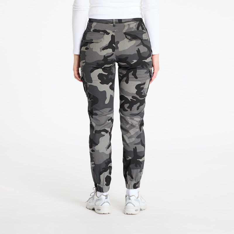 Urban Classics Ladies High Waist Camo Cargo Pants Grey Camo
