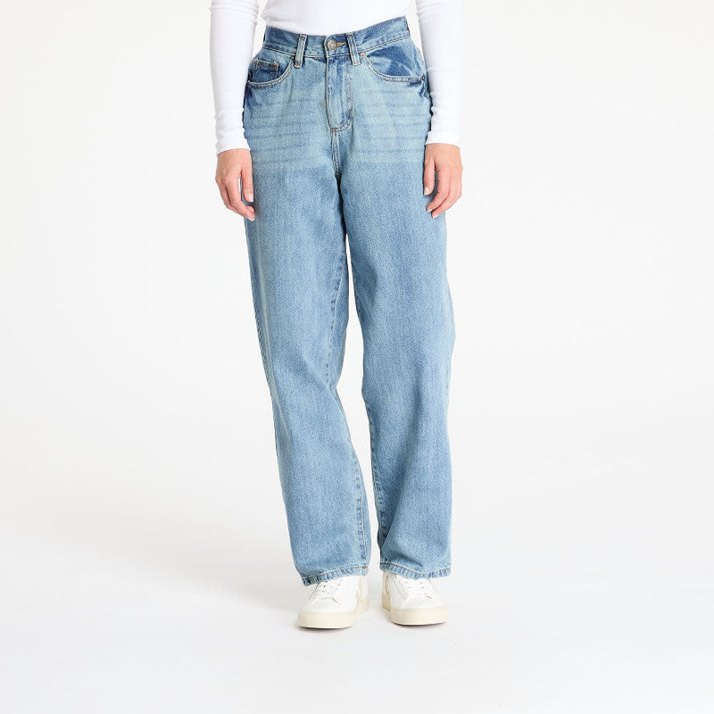 Jeansy Urban Classics Ladies High Waist 90'SWide Leg Denim Pants Blue